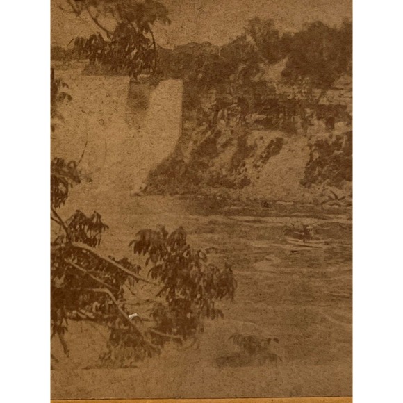 Antique Stereoscope Stereograph Real Photo Card BW Series American Waterfalls - Picture 1 of 5